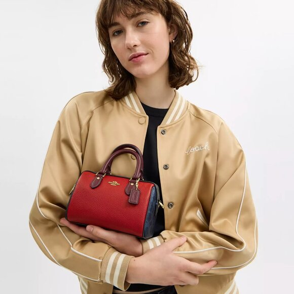 NWT Coach CBM68 Mini Rowan Crossbody Bag In Colorblock Signature Canvas - Picture 3 of 11